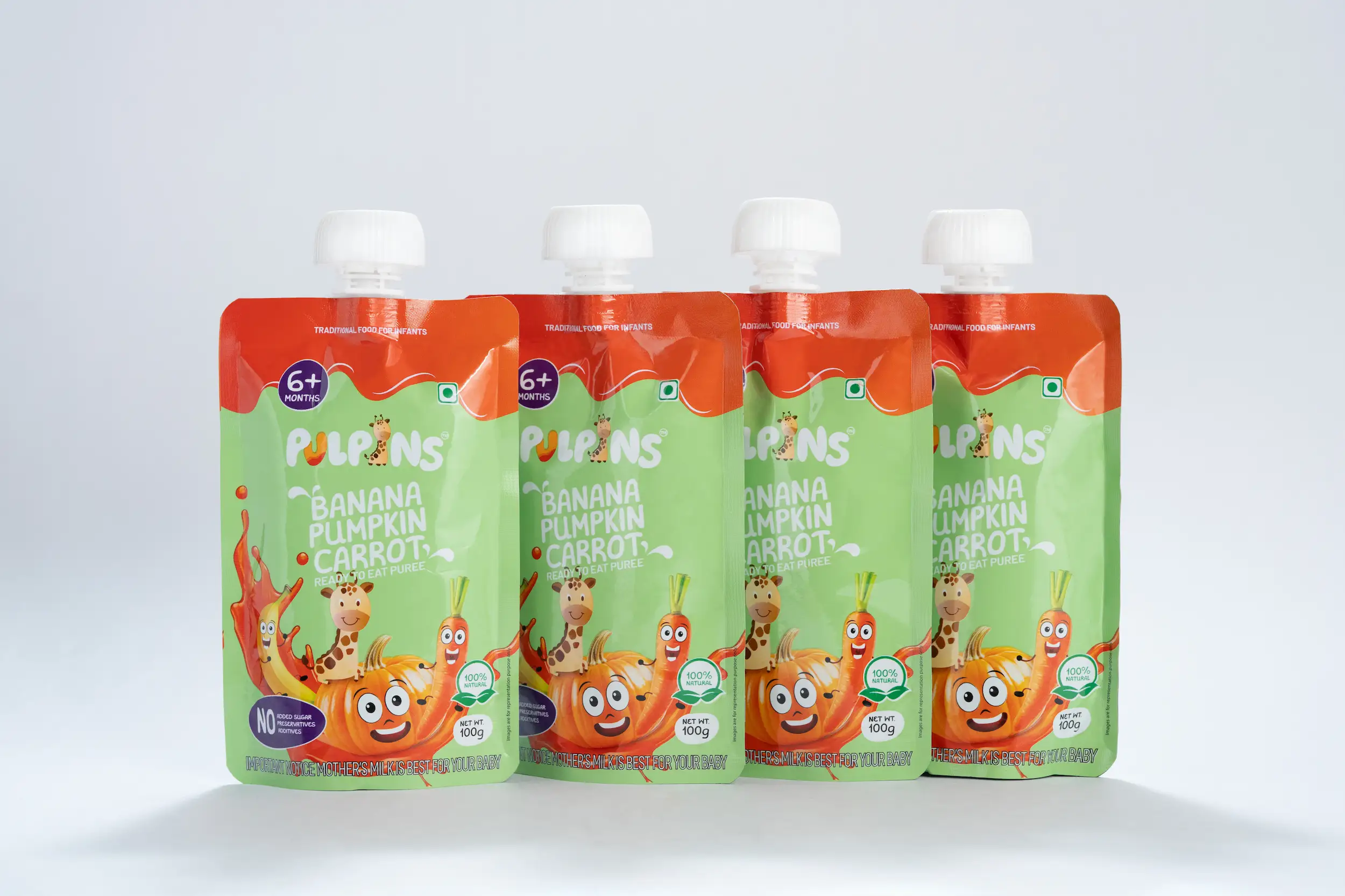 Banana, Pumpkin, Carrot - Ready to Eat Puree