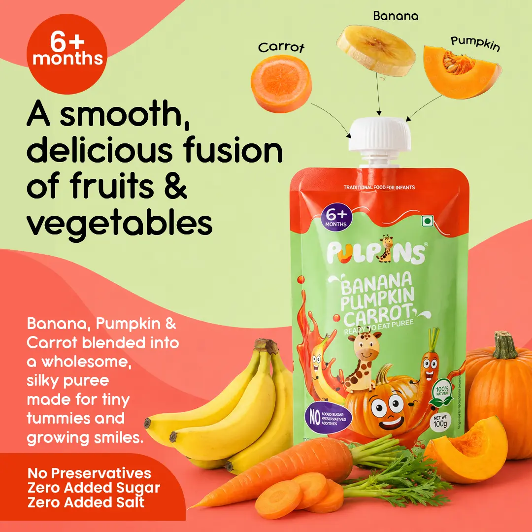 Banana, Pumpkin, Carrot - Ready to Eat Puree