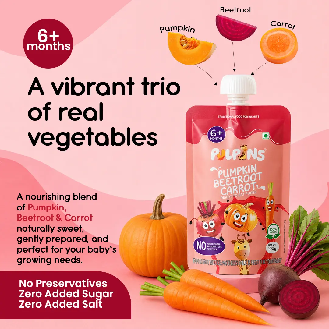 Pumpkin, Beetroot, Carrot - Ready to Eat Puree